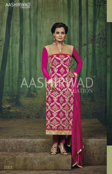 Fuchsia Fancy Indian Suit Party Wear Dress - Asian Party Wear