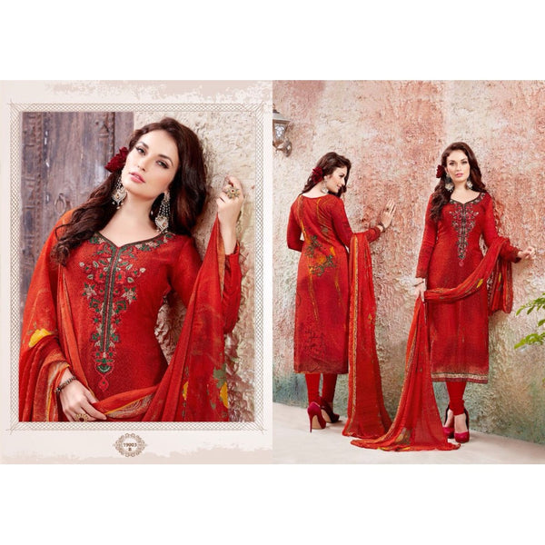 Red Wollen Pashmina Winter Salwar Suit - Asian Party Wear