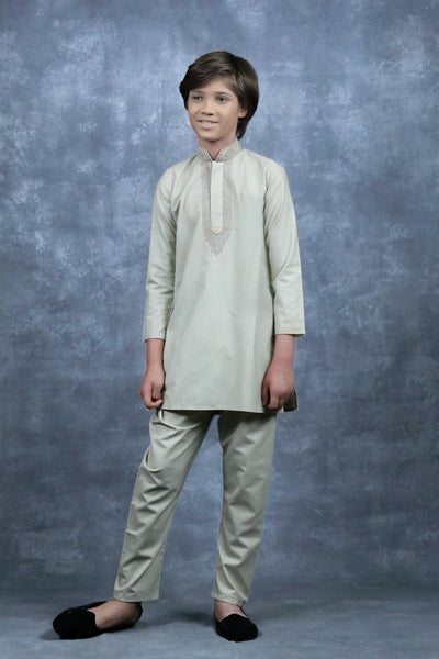 Pista Green Kids Kurta Pajama Designer Boys Wear - Asian Party Wear
