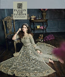22001 LIGHT GREEN ZOYA CELEBRITY HEAVY EMBROIDERED INDIAN BRIDAL WEDDING LEHENGA - Asian Party Wear