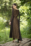 AC-146 BLACK GEORGETTE EMBROIDERED READY MADE WEDDING WEAR DRESS - Asian Party Wear