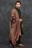 Black Kurta Shalwar Indian Groom Wedding Shawl Suit - Asian Party Wear