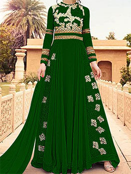 GREEN WEDDING WEAR LEHENGA GOWN MANUFACTURED BY ASIAN COUTURE - Asian Party Wear