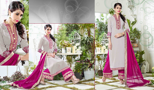 Grey & Pink Palazzo Salwar Kameez Desi Suit UK - Asian Party Wear
