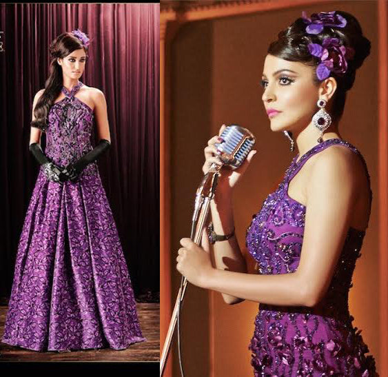 Ultra Violet Purple Bollywood Anushka Sharma Maxi Gown - Asian Party Wear