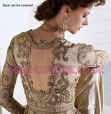 Z-12003 ORIGINAL BEIGE ZOYA WEDDING DRESS (5 Piece suit) - Asian Party Wear