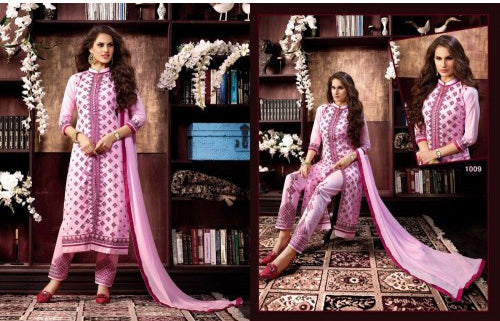 KIYAZA PENTAHOUSE LIGHT PINK PURE COTTON SALWAR KAMEEZ SUIT - Asian Party Wear