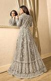 EID DRESS COLLECTION : GREY EMBELLISHED ANARKALI SUIT - Asian Party Wear