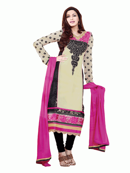 Black AAFREEN PARTY WEAR GEORGETTE CHURIDAR SHALWAR SUIT - Asian Party Wear