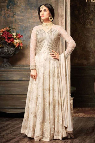 5104 WHITE MAISHA JAWARIYA WEDDING WEAR BRIDAL GOWN - Asian Party Wear
