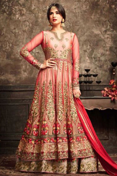 5105 RED MAISHA JAWARIYA WEDDING WEAR BRIDAL LEHENGA - Asian Party Wear