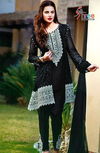 Z5006 BLACK DECENT GEORGETTE SALWAR KAMEEZ SUIT - Asian Party Wear
