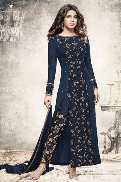 HOT 2018 SAILOR BLUE HEROINE PRIYANKA CHOPRA HIT DESIGN SALWAR KAMEEZ - Asian Party Wear