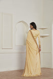 ZACS-612 GOLD SHIMMER GEORGETTE INDIAN WEDDING WEAR SAREE - Asian Party Wear