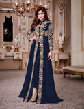 Blue Designer Dress Bollywood Indian Anarkali Suit - Asian Party Wear