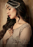 BEIGE PREMIUM NET PAKISTANI BRIDESMAID DRESS - Asian Party Wear