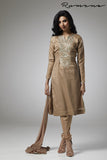 MOUSE COLOUR GEORGETTE STRAIGHT CUT CHURIDAR SUIT - Asian Party Wear