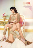 L19003 PEACH ECHO LAVINA HEAVY EMBRIODERD DESIGNER DRESS - Asian Party Wear