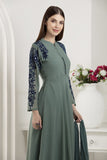 ULTRAMARINE GREEN GEORGETTE DESIGNER READYMADE SUIT - Asian Party Wear