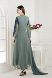 ULTRAMARINE GREEN GEORGETTE DESIGNER READYMADE SUIT - Asian Party Wear