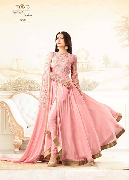 4608 PINK MAISHA WEDDING WEAR ANARKALI DRESS ( 3 weeks delivery) - Asian Party Wear