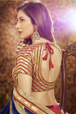 RED AND BLUE INDIAN DESIGNER PARTY WEAR BOLLYWOOD SAREE - Asian Party Wear
