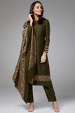 MENDHI OLIVE INDIAN DESIGNER SUIT - Asian Party Wear