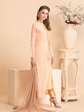 AC-44 LUXURIOUS GOLD JACKET STYLE READY MADE DRESS - Asian Party Wear