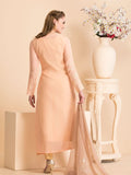 AC-44 LUXURIOUS GOLD JACKET STYLE READY MADE DRESS - Asian Party Wear