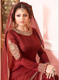 LT-97007 MAROON NITYA DESIGNER ANARKALI DRESS - Asian Party Wear