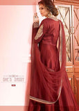 LT-97007 MAROON NITYA DESIGNER ANARKALI DRESS - Asian Party Wear