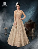 BEIGE ZOYA HEAVY EMBROIDERED BRIDAL GOWN - Asian Party Wear