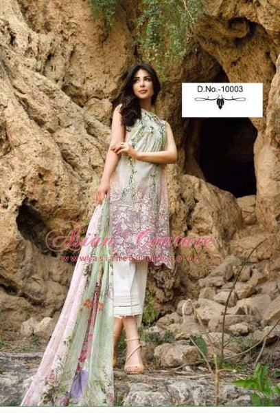 Pure Cotton Suit Pakistani Embroidered Dress - Asian Party Wear