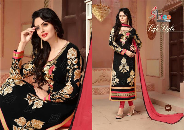 Black Embroidered Salwar Kameez Indian Party Suit - Asian Party Wear