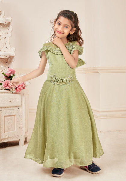 Green Indian Pakistani Wedding Wear Girls Dress - Asian Party Wear
