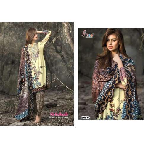 ZAZ5004 ALI ZOHAIB GLAZED COTTON SALWAR KAMEEZ SUIT - Asian Party Wear