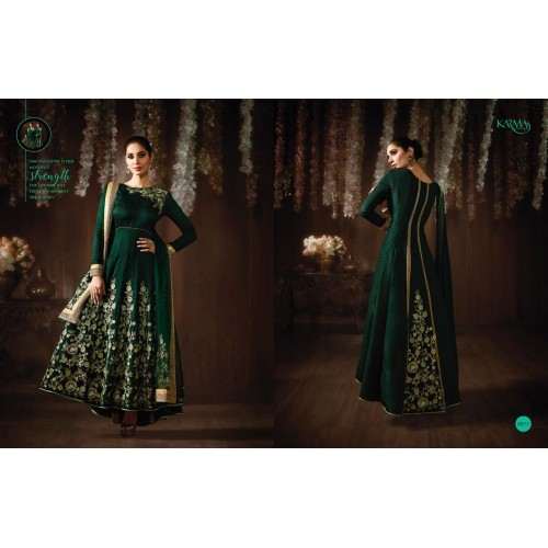 Eid Party Wedding Green Matching Mother Daughter Designer Suit - Asian Party Wear