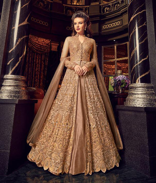 GOLD INDIAN BRIDAL WEDDING DRESS - Asian Party Wear