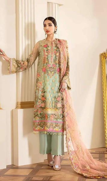 Green Pakistani Designer Party Wedding Salwar Kameez - Asian Party Wear