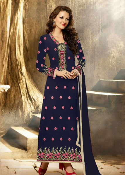 Stunning Blue Aarya Party Wear Georgette Salwar Kameez - Asian Party Wear