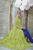 M24003 LIGHT GREEN MOHINI HEAVEY EMBROIDERED ANARKALI DRESS - Asian Party Wear