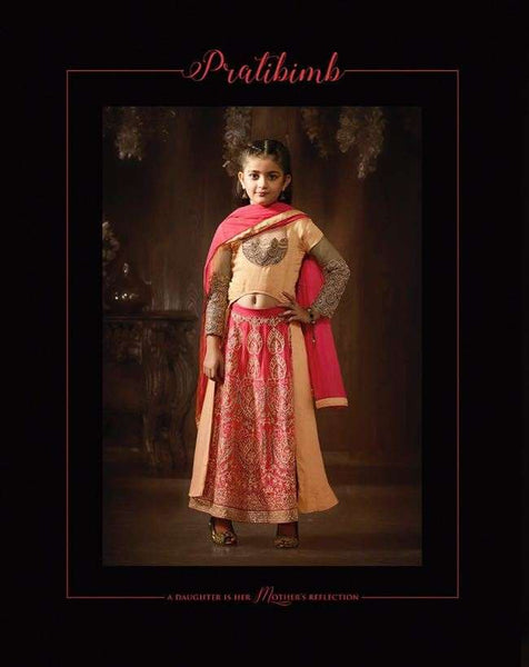 8080 PEACH AND PINK KARMA HEAVY EMBROIDERED DESIGNER WEDDING WEAR SUIT FOR GIRLS - Asian Party Wear