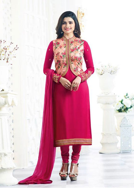 HOT PINK KASEESH MAHARANI JACKET STYLE PARTY WEAR SUIT - Asian Party Wear