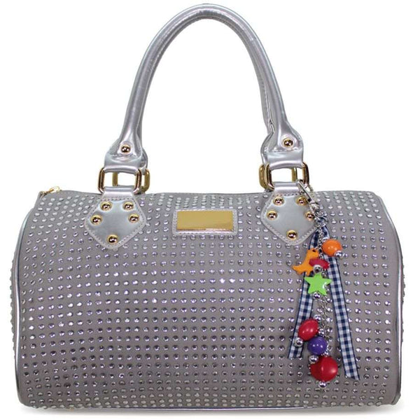 LS7002 - Silver Grey Diamante Fashion Handbag - Asian Party Wear