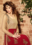 3101 RED MAISHA INFINITY EMBROIDERED EID SUIT - Asian Party Wear