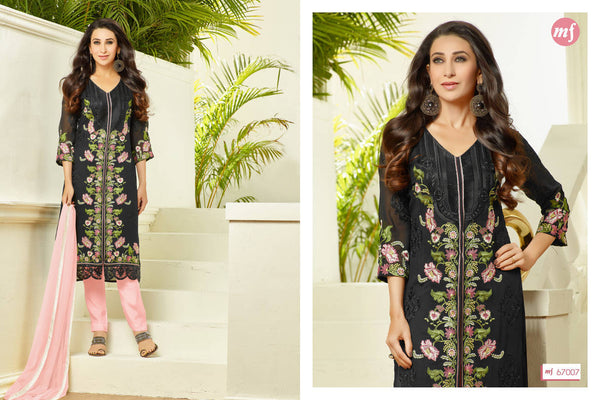 Black Pakistani Designer Suit Karishma Kapoor Dress - Asian Party Wear