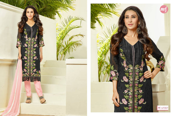 Black Pakistani Designer Suit Karishma Kapoor Dress - Asian Party Wear