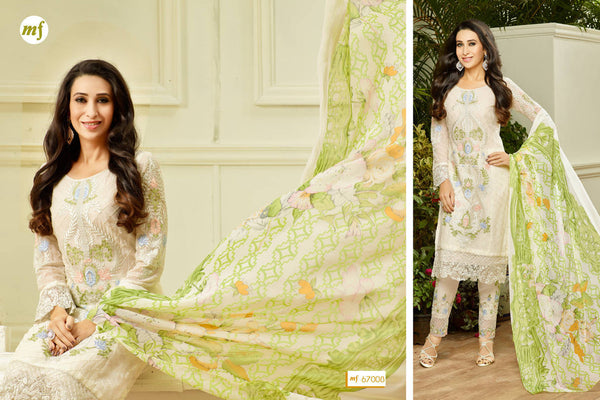 White Pakistani Salwar Suit Embroidered Dress - Asian Party Wear
