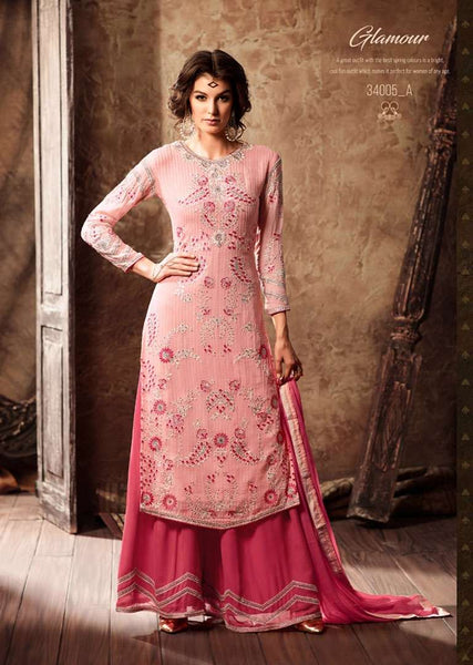 CORAL PINK MOHINI GLAMOUR VOL 34 SEMI STITCHED DESIGNER SALWAR SUIT - Asian Party Wear