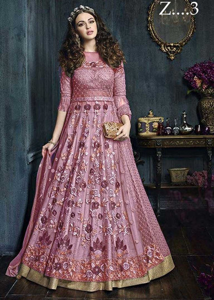 22001-C PINK HEAVY EMBROIDERED INDIAN BRIDAL WEDDING LEHENGA - Asian Party Wear